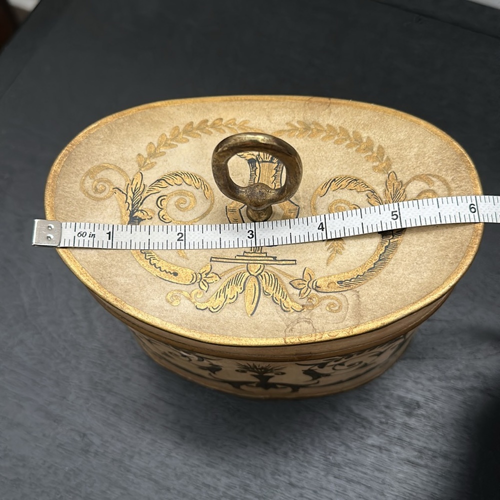 Vintage Gold and Brown Decorative Box Made in France - Picture 5 of 6